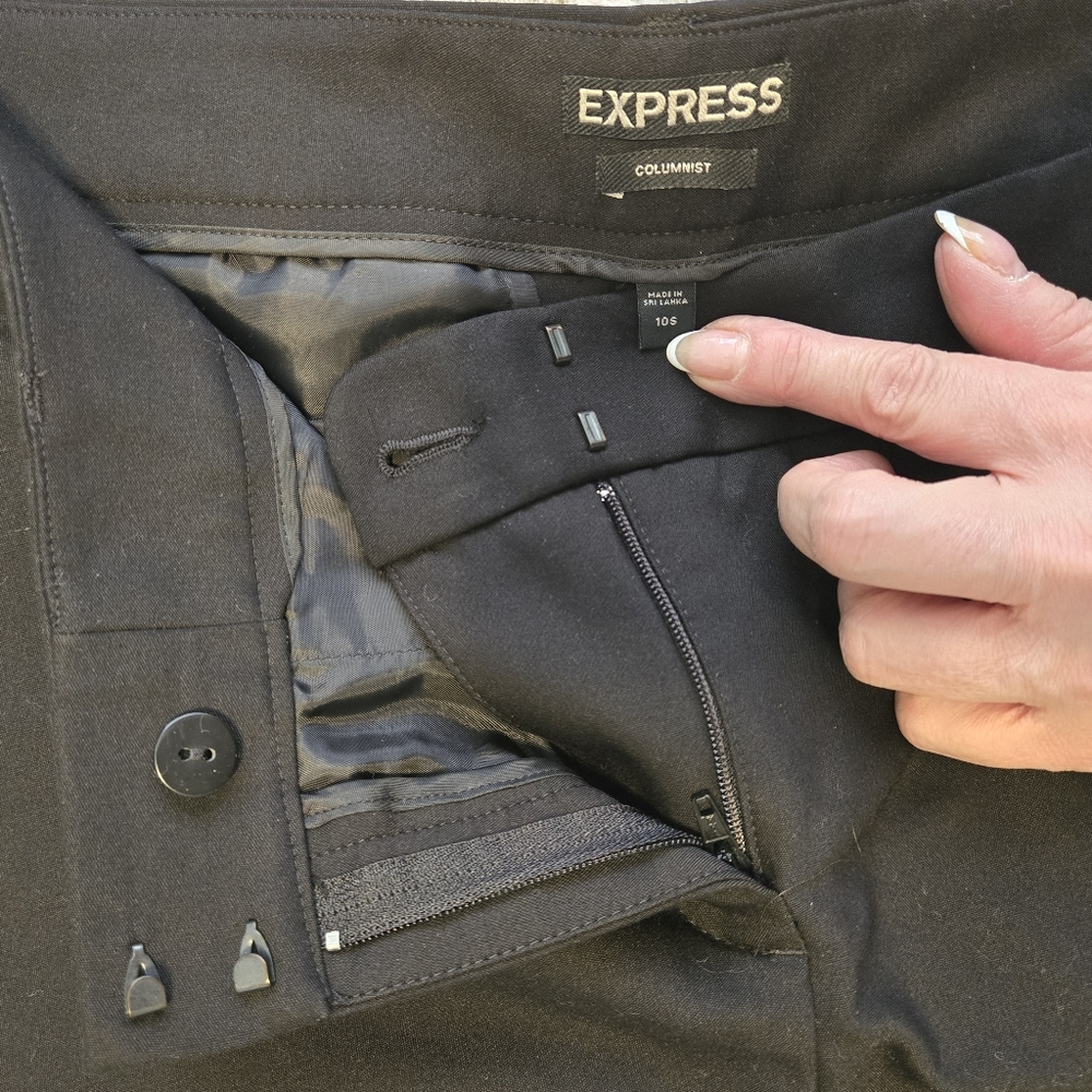 Express Columnist Black Dress Pants - 10 Short - Picture 2 of 8